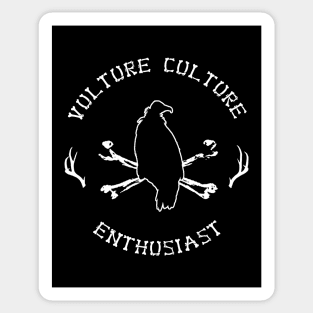 Vulture Culture Enthusiast with Antlers (White) Sticker